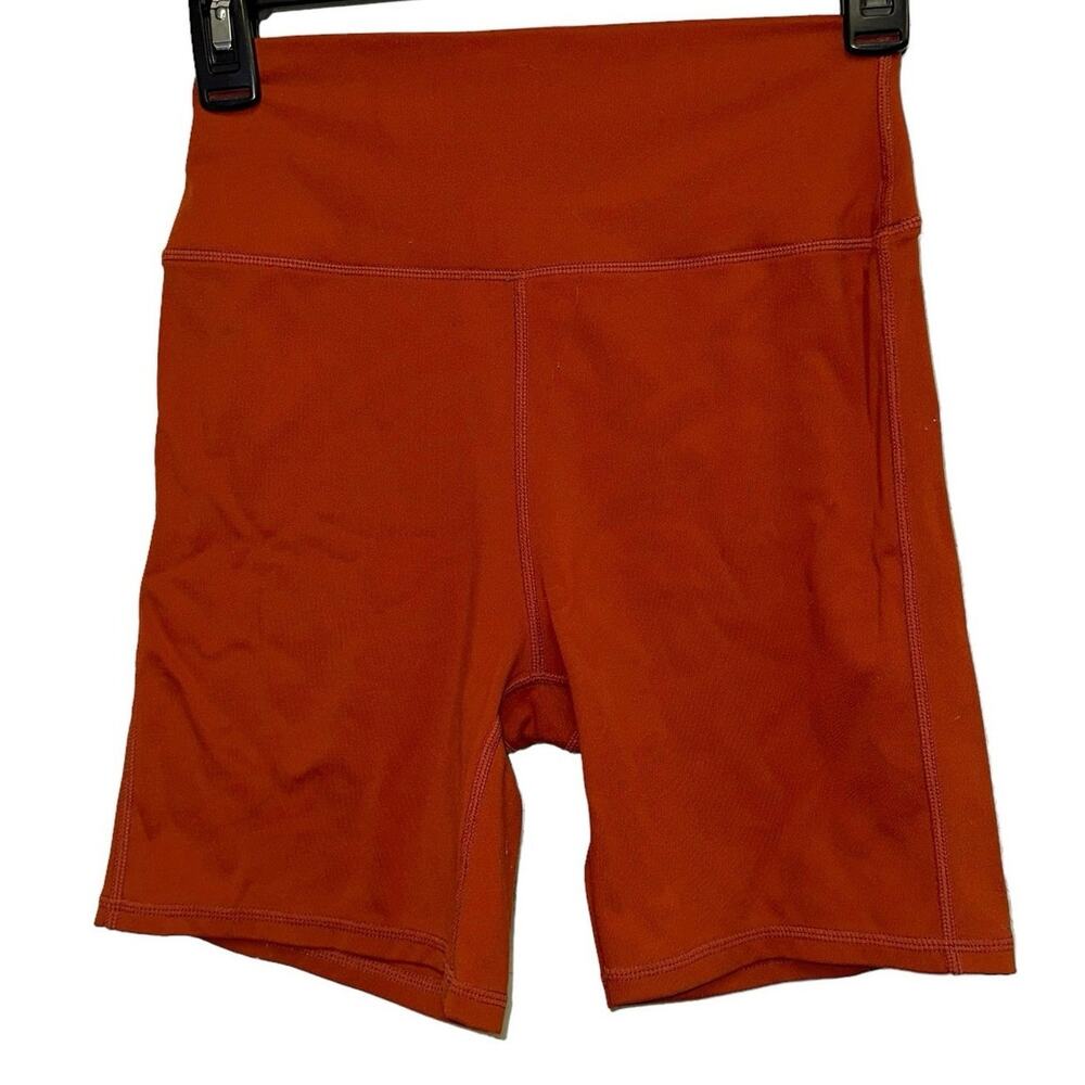 We Wore What Rust Biker Shorts High Rise Compression Activewear Small‎